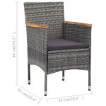 Chaises à manger de jardin lot de 2 Résine tressée Gris – Image 6