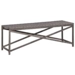 Banc de jardin 120 cm Résine tressée Gris