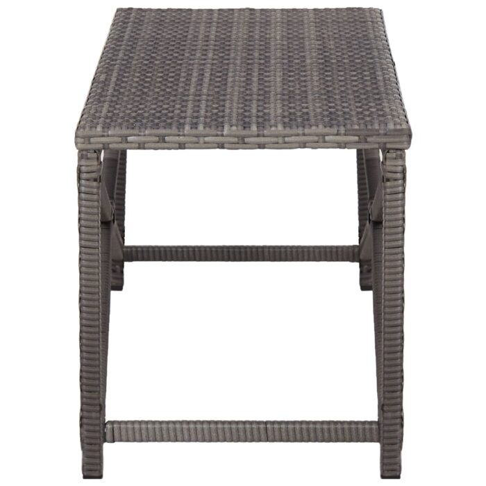 Banc de jardin 120 cm Résine tressée Gris – Image 2