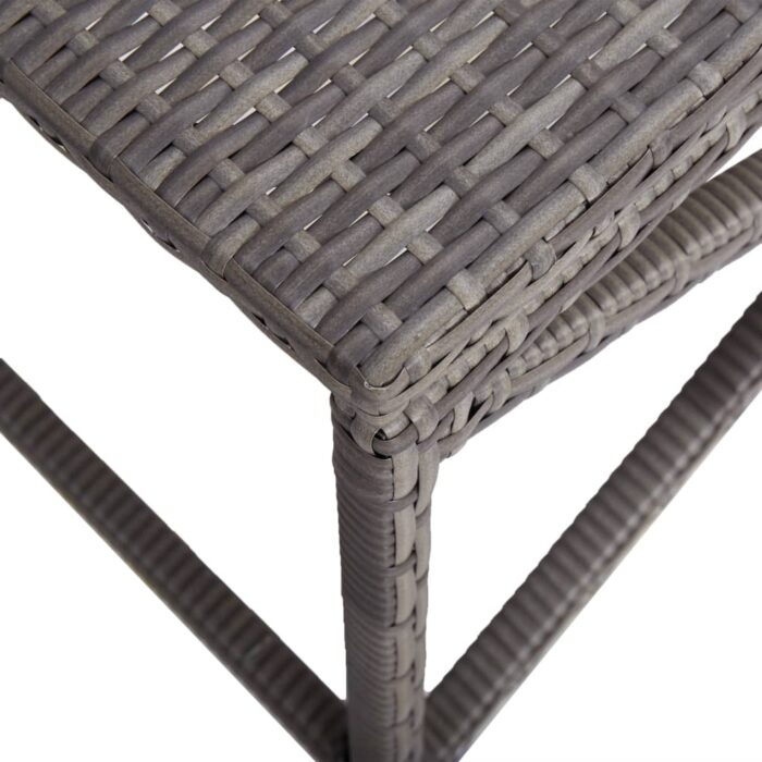 Banc de jardin 120 cm Résine tressée Gris – Image 3