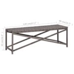 Banc de jardin 120 cm Résine tressée Gris – Image 4