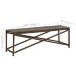 Banc de jardin 120 cm Résine tressée Marron – Image 5