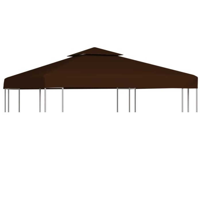 Toile supérieure double de belvédère 310 g/m² 3x3 m Marron – Image 1