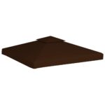 Toile supérieure double de belvédère 310 g/m² 3x3 m Marron – Image 3
