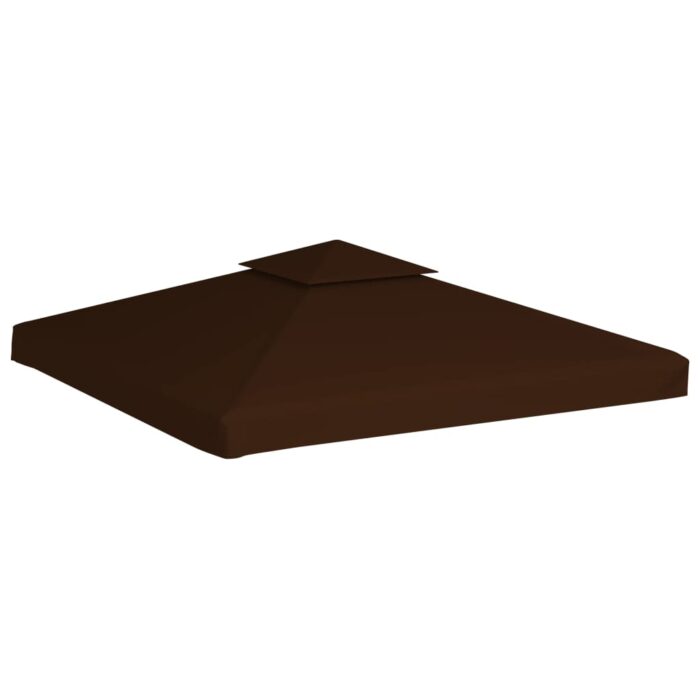 Toile supérieure double de belvédère 310 g/m² 3x3 m Marron – Image 3