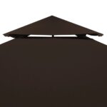 Toile supérieure double de belvédère 310 g/m² 3x3 m Marron – Image 4