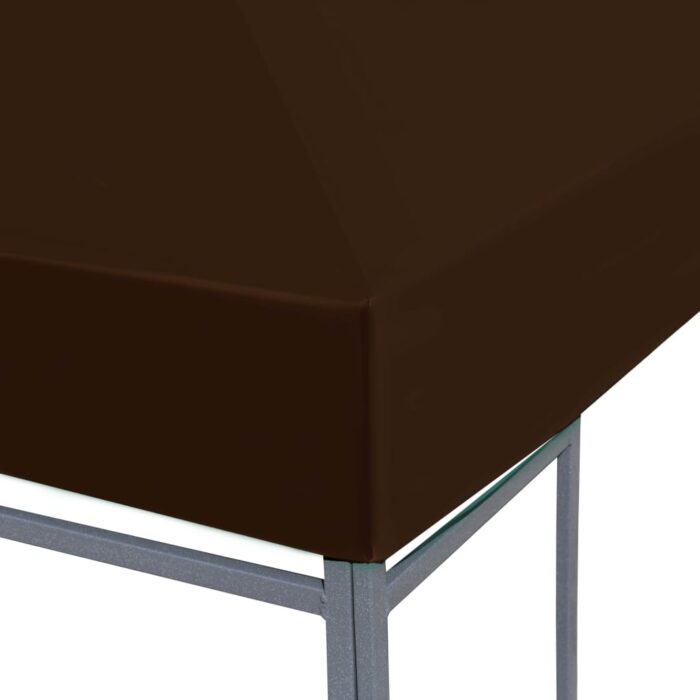 Toile supérieure de gazebo 310 g/m² 3x3 m Marron – Image 4