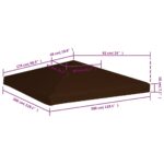 Toile supérieure de gazebo 310 g/m² 3x3 m Marron – Image 5