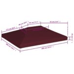 Toile supérieure de gazebo 310 g/m² 3x4 m Bordeaux – Image 5