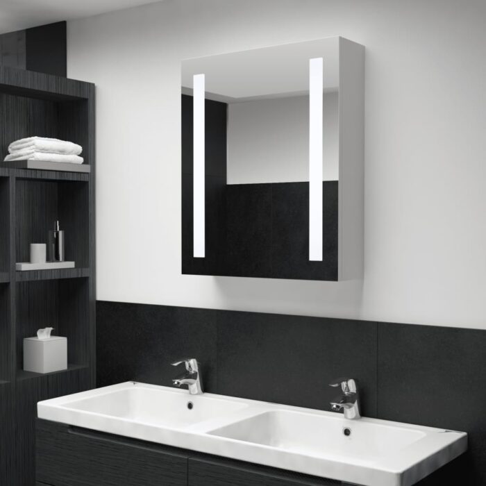 Armoire de salle de bain à miroir LED 50x13x70 cm – Image 1