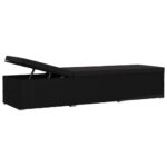 Chaise longue avec coussin Résine tressée Noir – Image 4