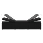 Chaise longue avec coussin Résine tressée Noir – Image 5