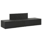 Chaise longue avec coussins Résine tressée Noir – Image 6