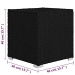 Chaise longue avec coussin et table à thé rotin Blanc crème – Image 12