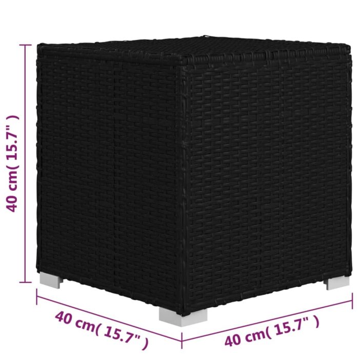 Chaise longue avec coussin et table à thé rotin Blanc crème – Image 12