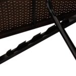 Chaise longue avec coussin et table à thé résine tressée marron – Image 8