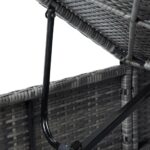 Chaise longue avec coussin et table à thé Résine tressée Gris – Image 8