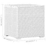 Chaise longue avec coussin et table à thé rotin Blanc – Image 11