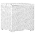 Chaise longue avec coussin et table à thé rotin Blanc – Image 7