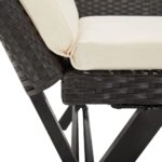 Banc de jardin avec coussins 176 cm Noir Résine tressée – Image 8