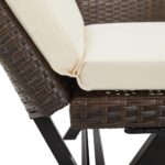 Banc de jardin avec coussins 176 cm Marron Résine tressée – Image 8