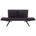 Banc de jardin avec coussins 176 cm Noir Résine tressée – Image 5