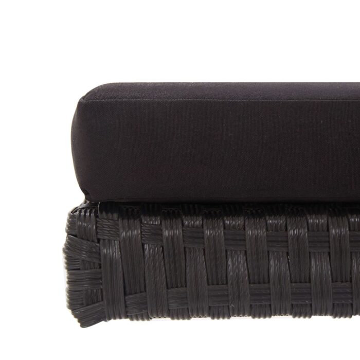 Banc de jardin avec coussins 176 cm Noir Résine tressée – Image 8