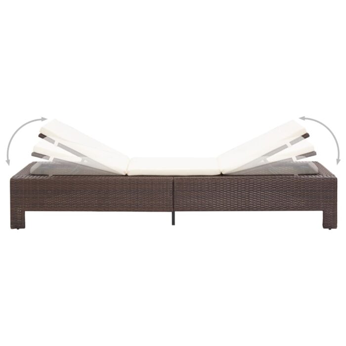 Transat avec coussin Marron Résine tressée – Image 5