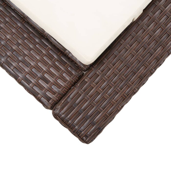 Transat avec coussin Marron Résine tressée – Image 6