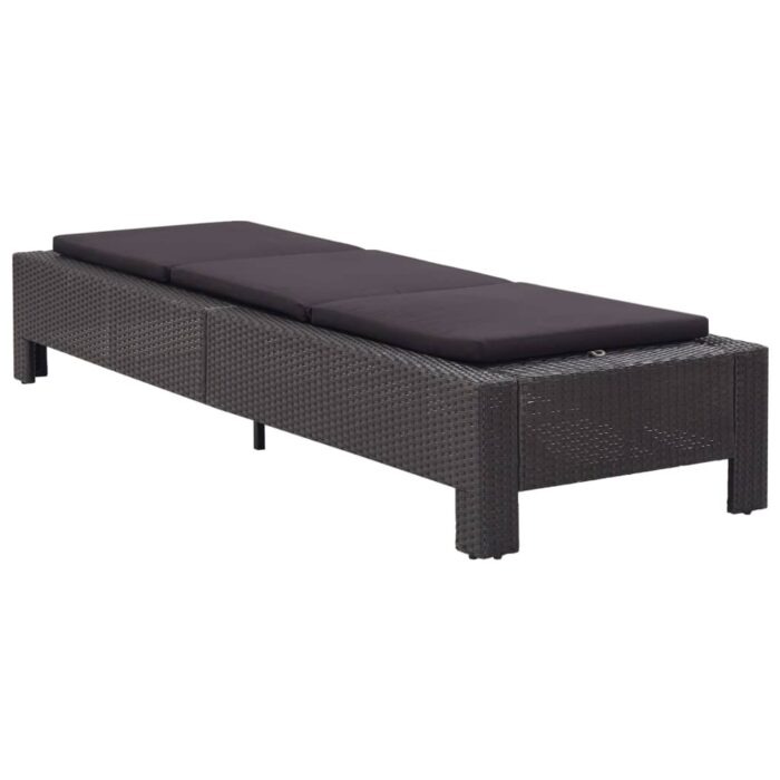 Transat avec coussin Noir Résine tressée – Image 1