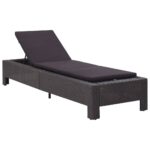 Transat avec coussin Noir Résine tressée – Image 2
