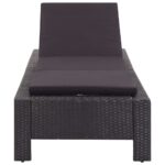 Transat avec coussin Noir Résine tressée – Image 3