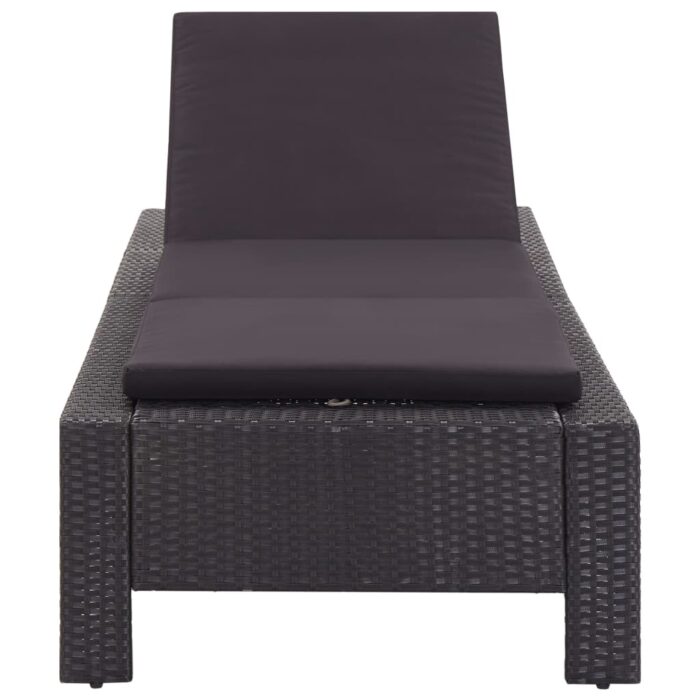 Transat avec coussin Noir Résine tressée – Image 3