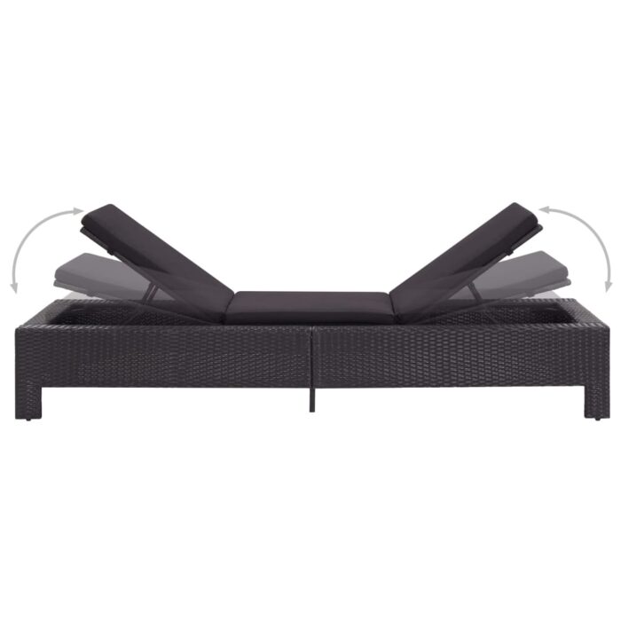 Transat avec coussin Noir Résine tressée – Image 5