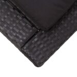 Transat avec coussin Noir Résine tressée – Image 6