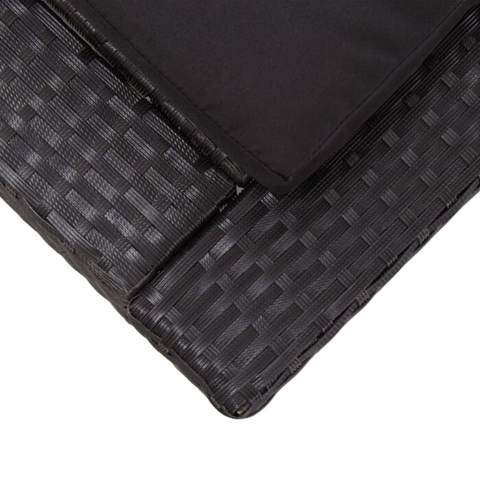 Transat avec coussin Noir Résine tressée – Image 6