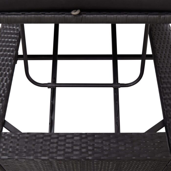 Transat avec coussin Noir Résine tressée – Image 7