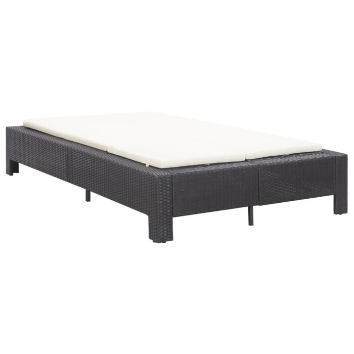Transat à 2 places avec coussin Noir Résine tressée – Image 2