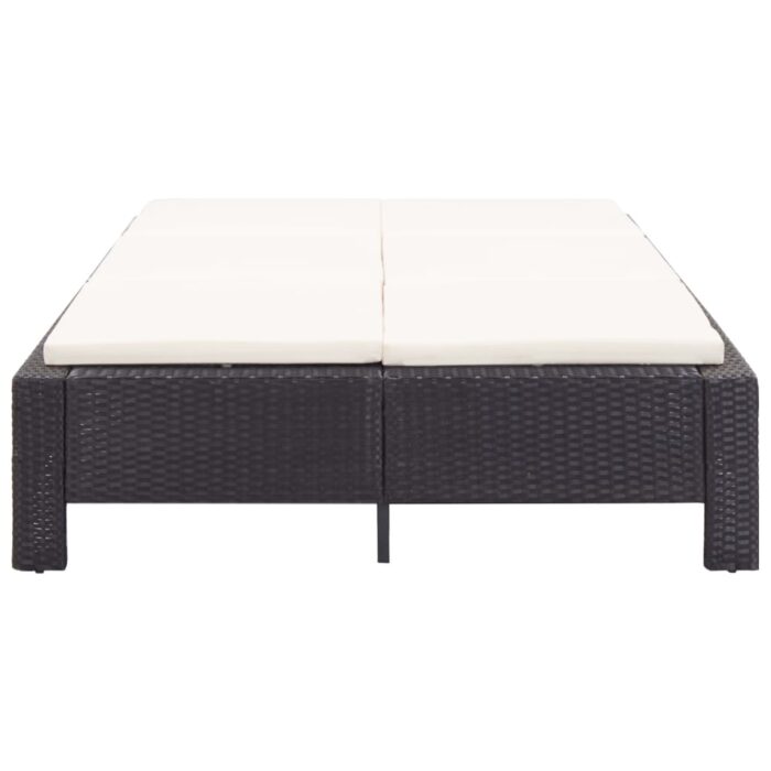 Transat à 2 places avec coussin Noir Résine tressée – Image 3