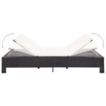 Transat à 2 places avec coussin Noir Résine tressée – Image 4