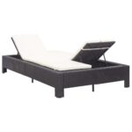Transat à 2 places avec coussin Noir Résine tressée – Image 6