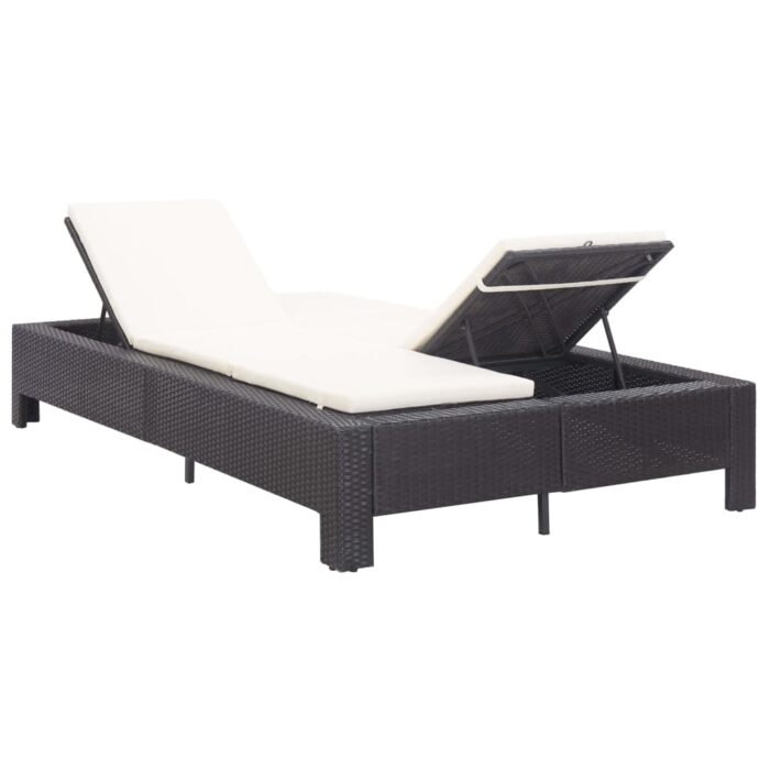 Transat à 2 places avec coussin Noir Résine tressée – Image 6