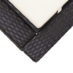 Transat à 2 places avec coussin Noir Résine tressée – Image 7