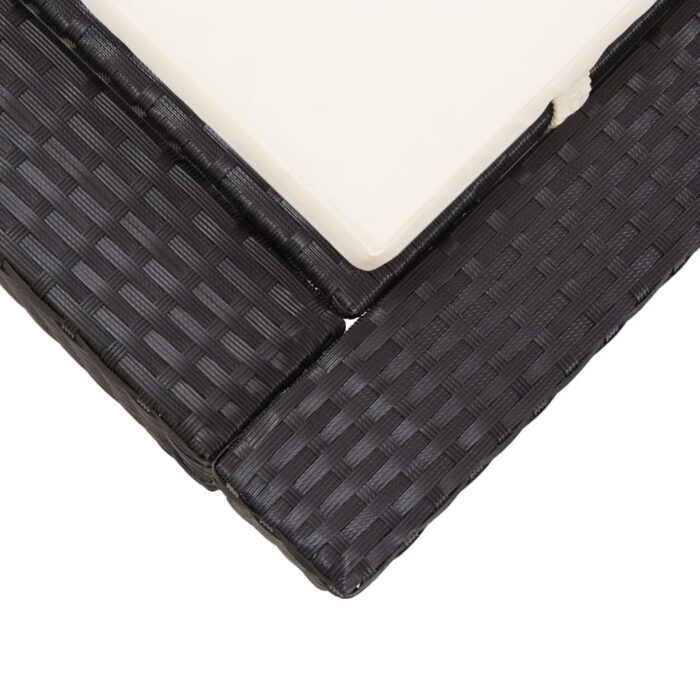 Transat à 2 places avec coussin Noir Résine tressée – Image 7