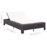 Transat à 2 places avec coussin Noir Résine tressée – Image 8