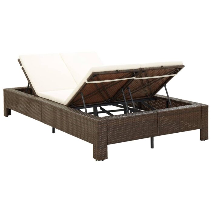 Transat à 2 places avec coussin Marron Résine tressée – Image 2