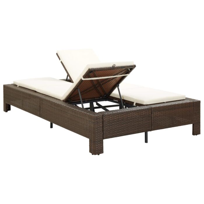 Transat à 2 places avec coussin Marron Résine tressée – Image 3