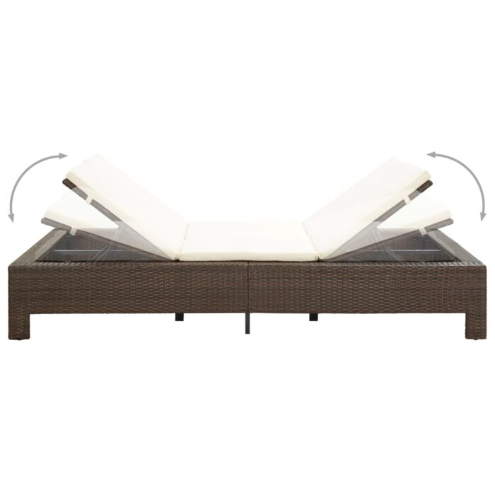 Transat à 2 places avec coussin Marron Résine tressée – Image 4