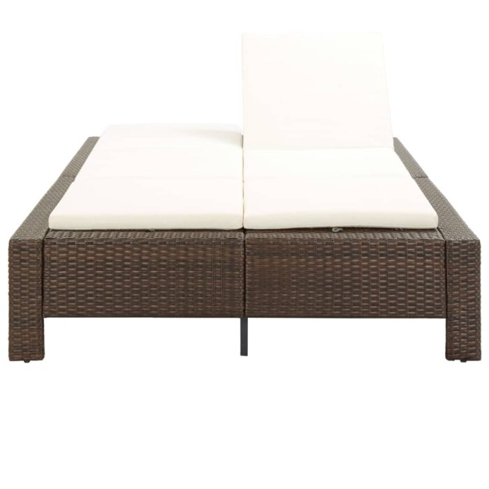 Transat à 2 places avec coussin Marron Résine tressée – Image 6