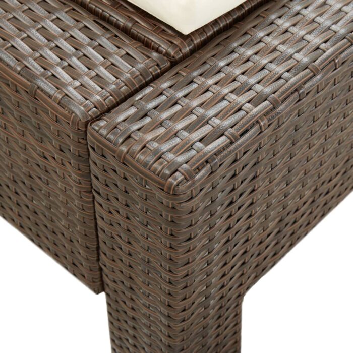 Transat à 2 places avec coussin Marron Résine tressée – Image 7